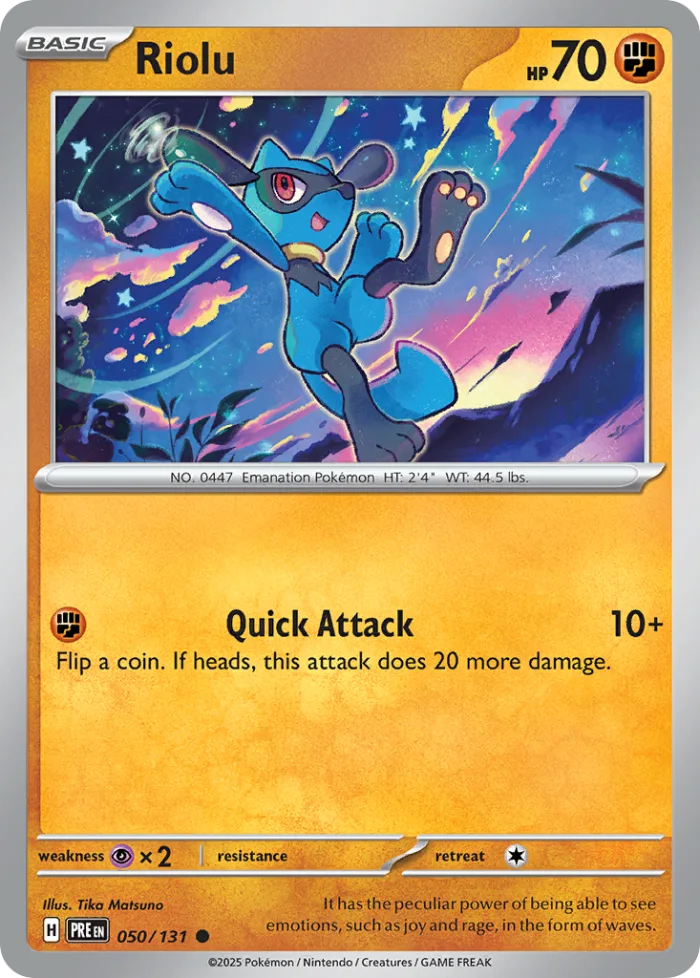 Riolu #50 Prismatic Evolutions Pokemon card