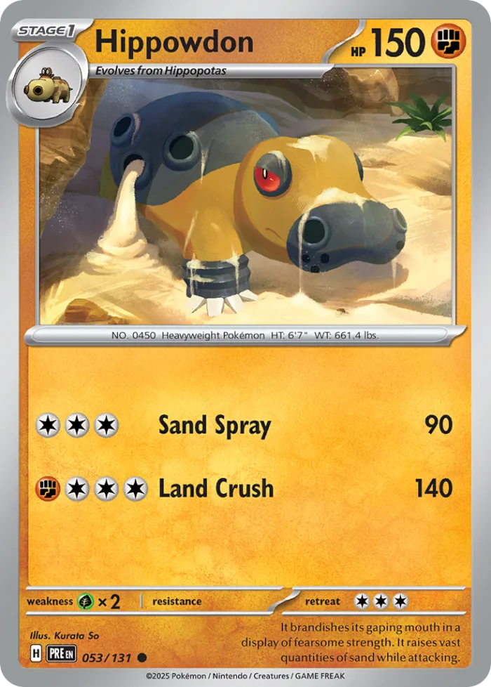 Hippowdon #53 Prismatic Evolutions Pokemon card