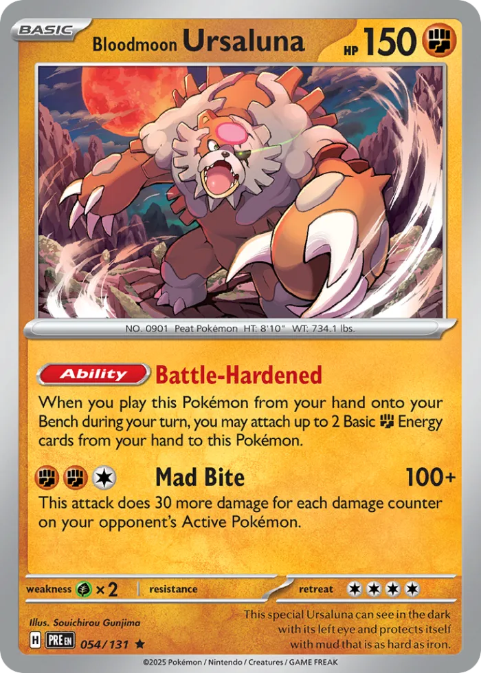 Bloodmoon Ursaluna #54 Prismatic Evolutions Pokemon card