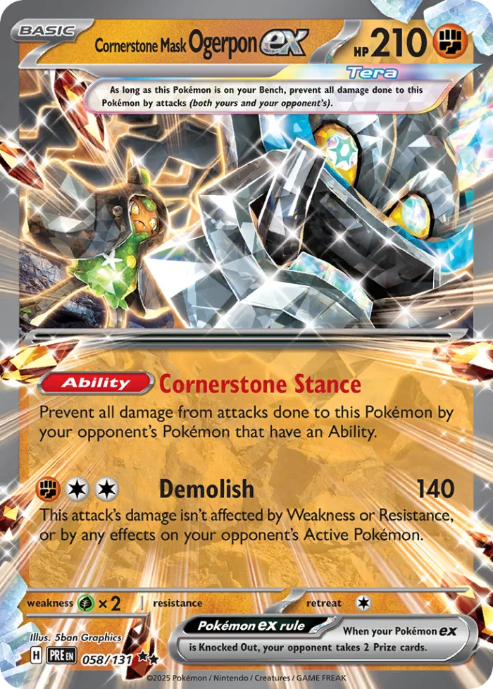 Cornerstone Mask Ogerpon ex #58 Prismatic Evolutions Pokemon card
