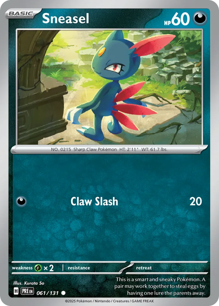 Sneasel #61 Prismatic Evolutions Pokemon card