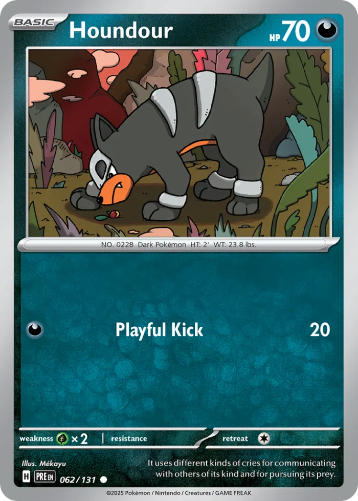 Houndour #62 Prismatic Evolutions Pokemon card