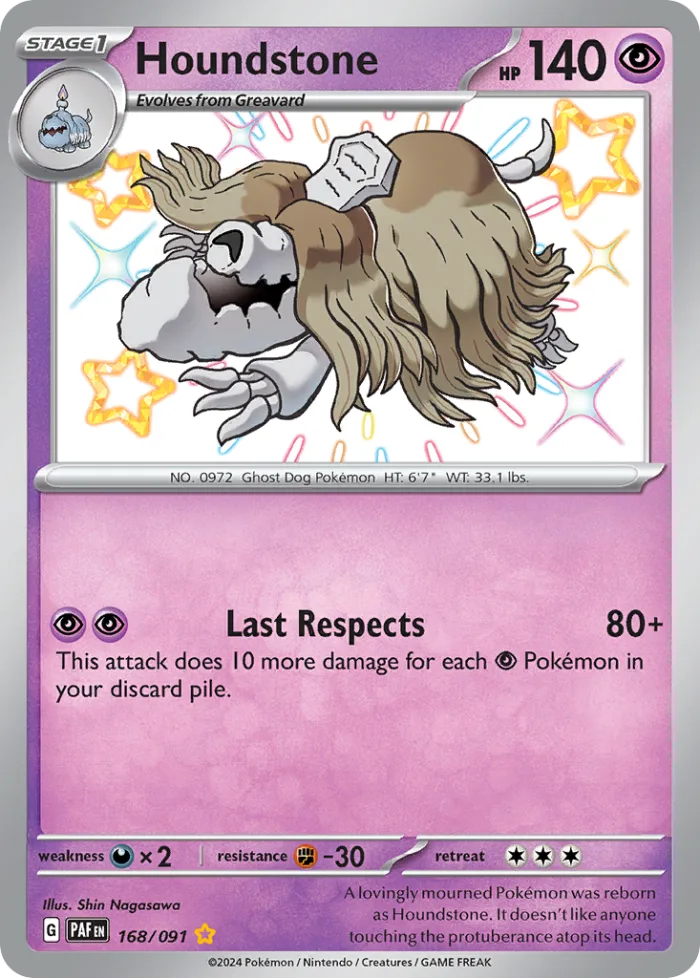 Houndstone #168 Paldean Fates Pokemon card