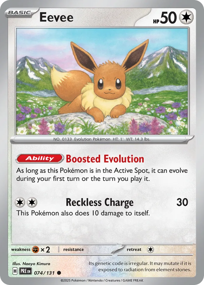 Eevee #74 Prismatic Evolutions Pokemon card