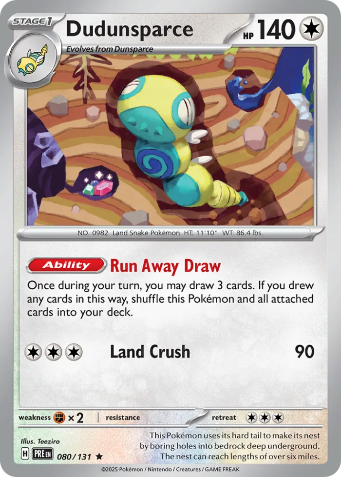 Dudunsparce #80 Prismatic Evolutions Pokemon card