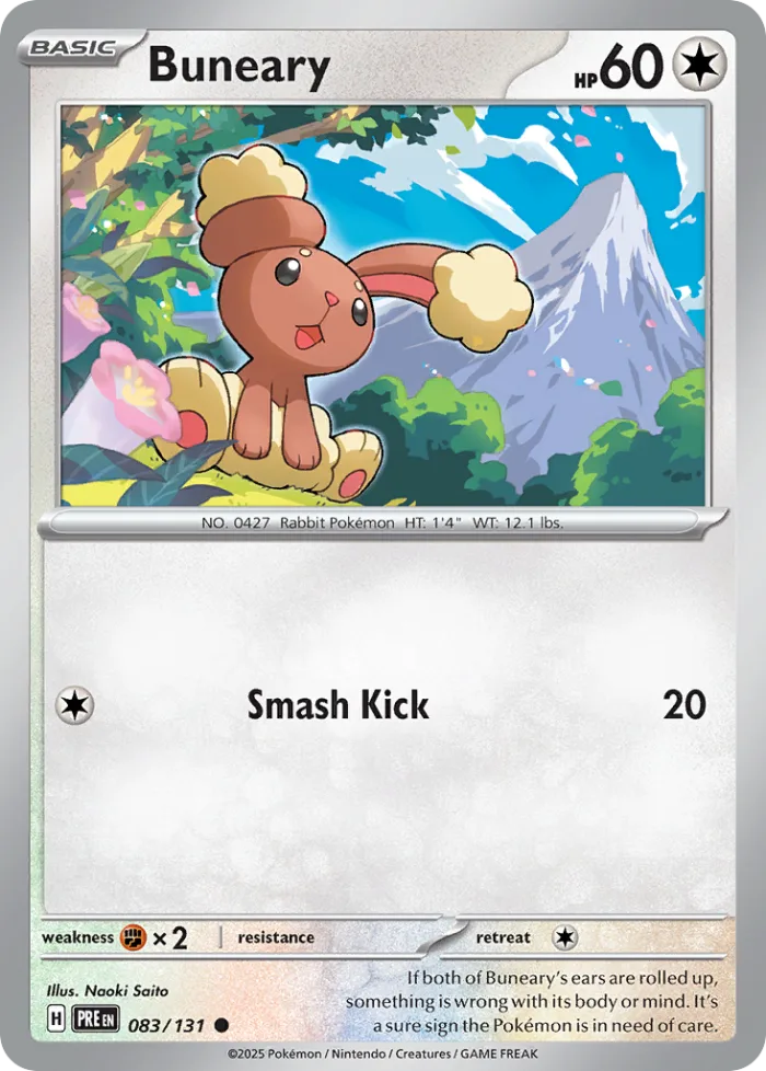 Buneary #83 Prismatic Evolutions Pokemon card
