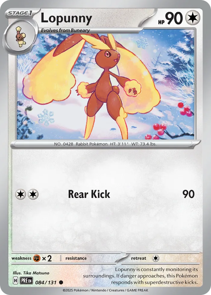 Lopunny #84 Prismatic Evolutions Pokemon card
