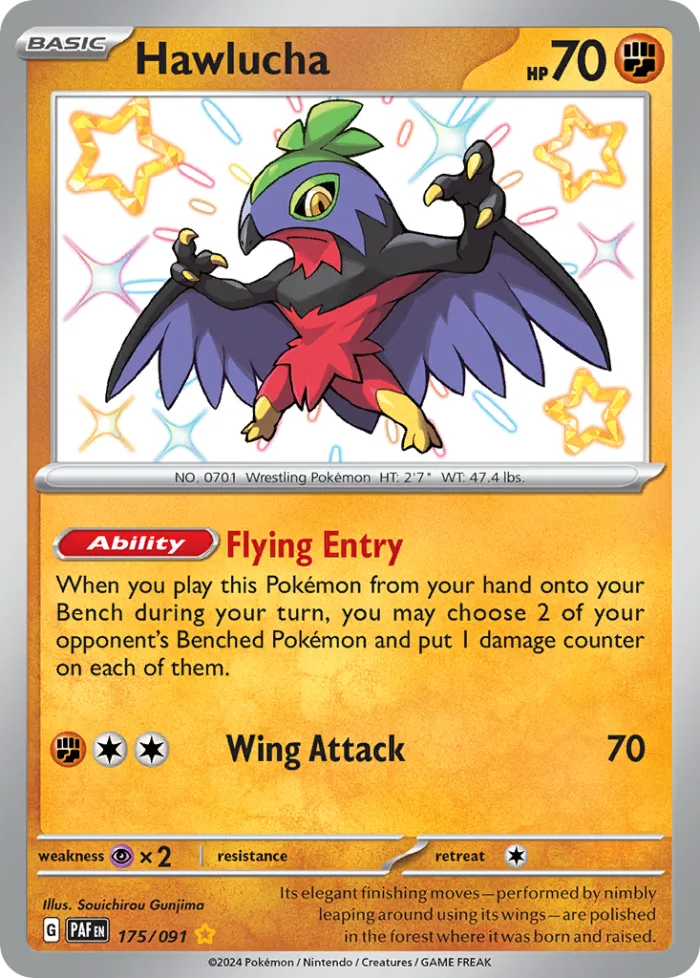 Hawlucha #175 Paldean Fates Pokemon card