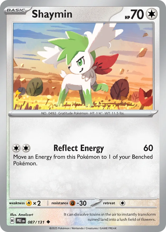 Shaymin #87 Prismatic Evolutions Pokemon card
