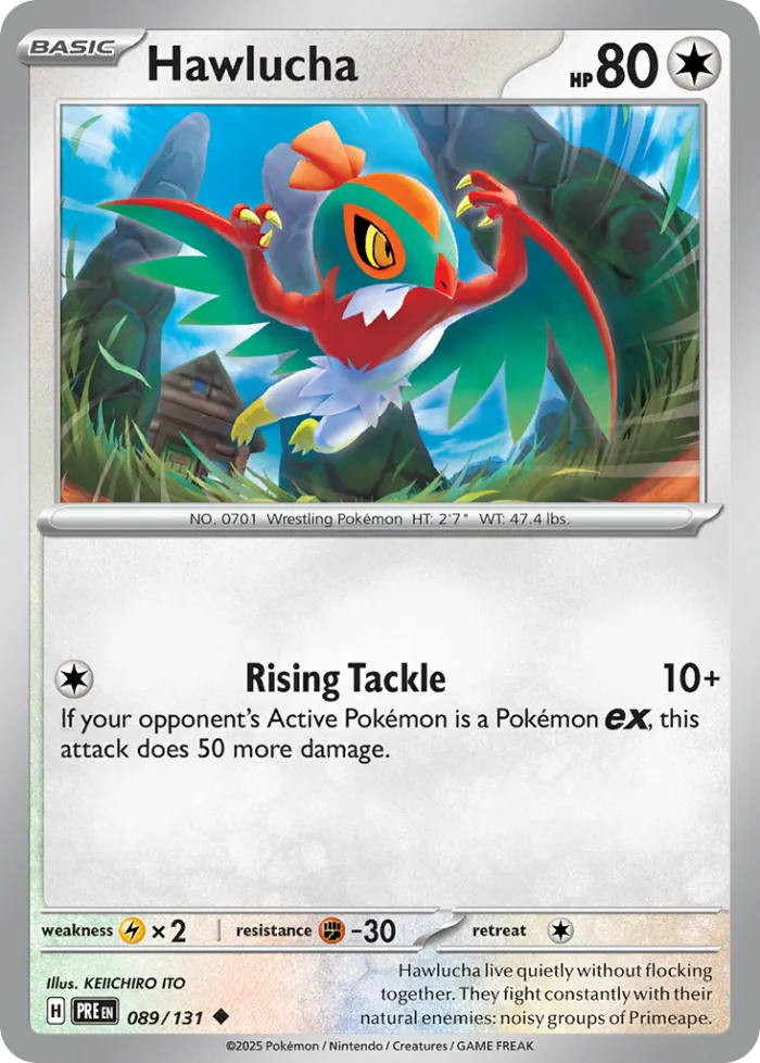 Hawlucha #89 Prismatic Evolutions Pokemon card