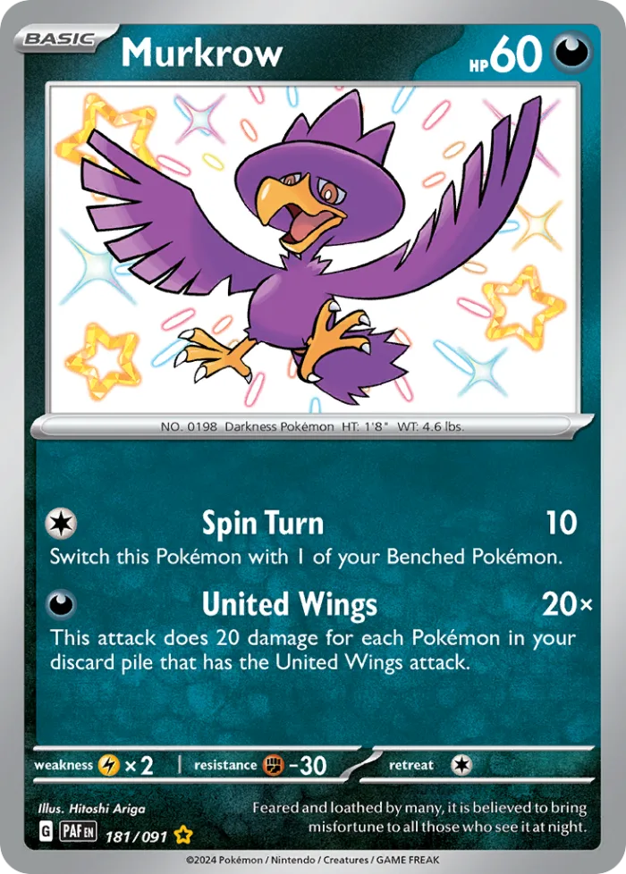 Murkrow #181 Paldean Fates Pokemon card