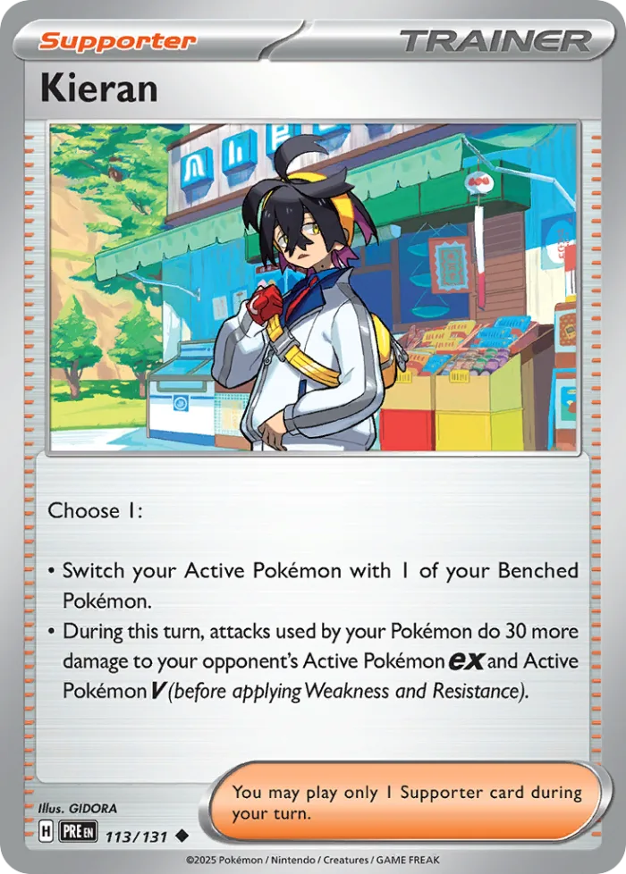 Kieran #113 Prismatic Evolutions Pokemon card
