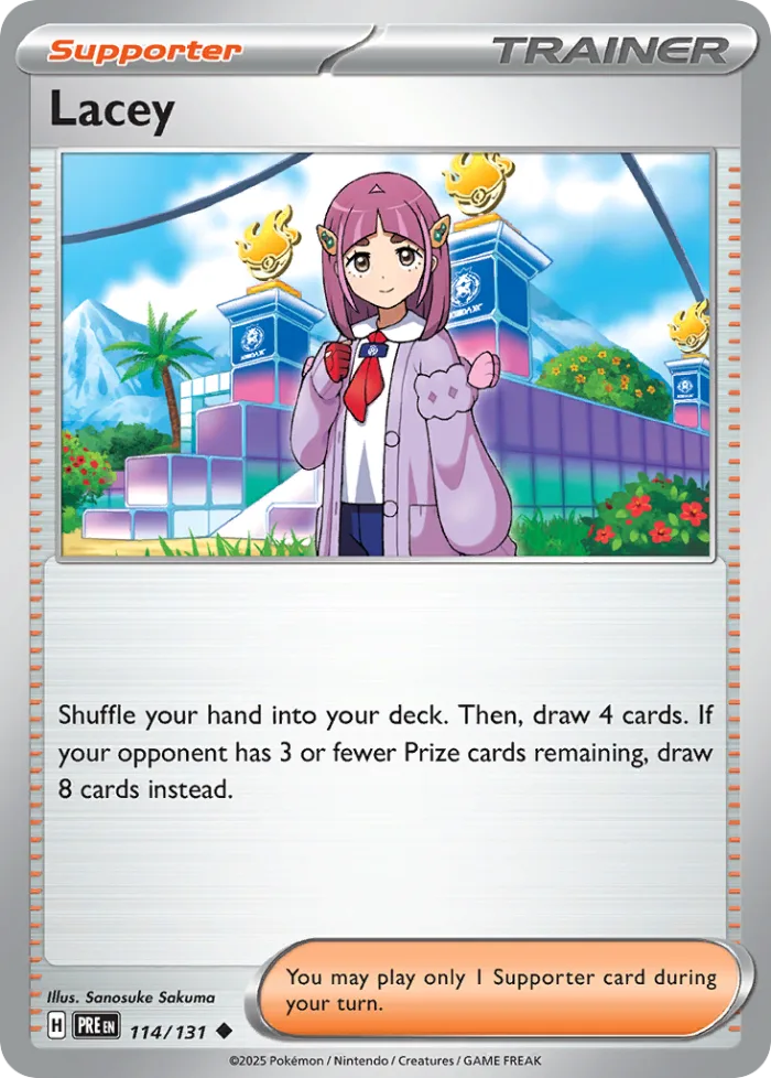 Lacey #114 Prismatic Evolutions Pokemon card