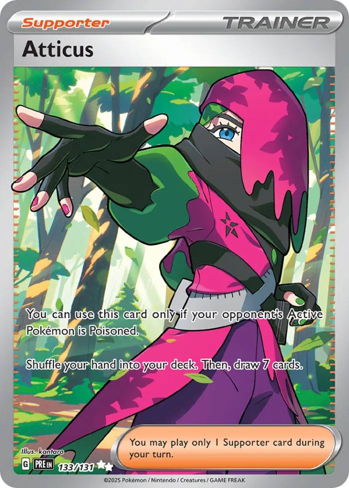 Atticus #133 Prismatic Evolutions Pokemon card