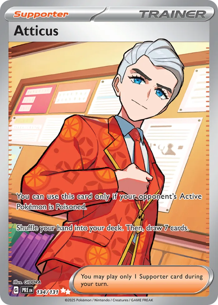 Atticus #134 Prismatic Evolutions Pokemon card