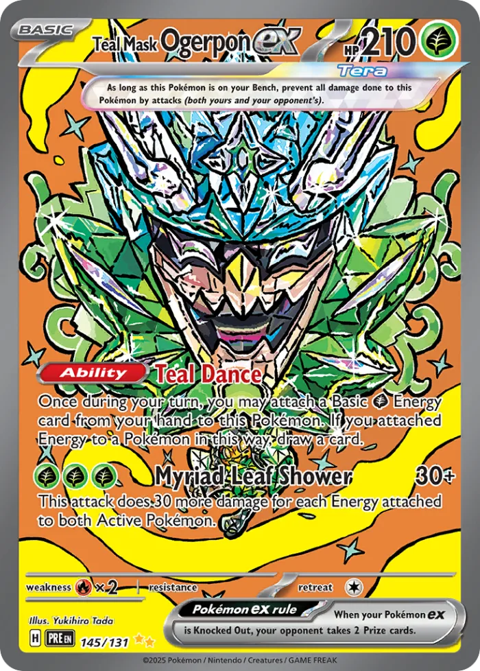 Teal Mask Ogerpon ex #145 Prismatic Evolutions Pokemon card