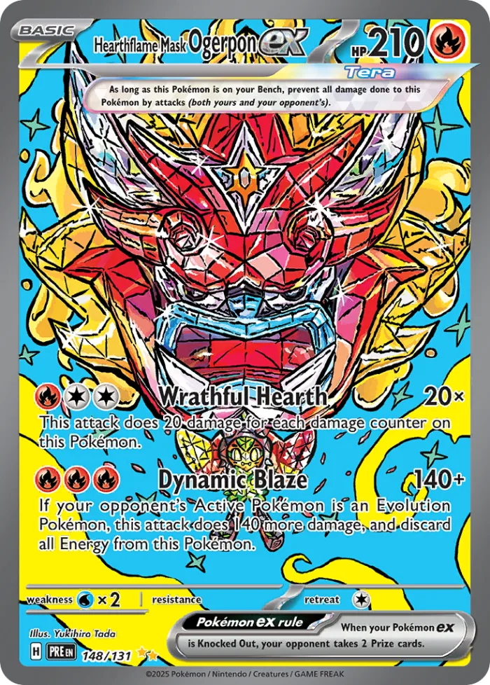 Hearthflame Mask Ogerpon ex #148 Prismatic Evolutions Pokemon card