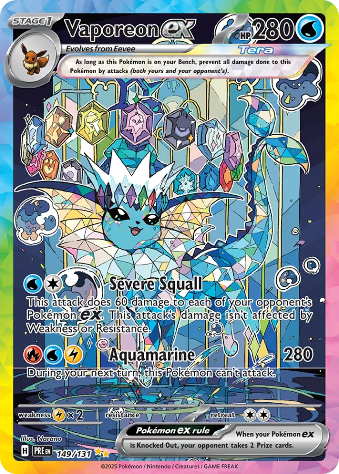 Vaporeon ex #149 Prismatic Evolutions Pokemon card