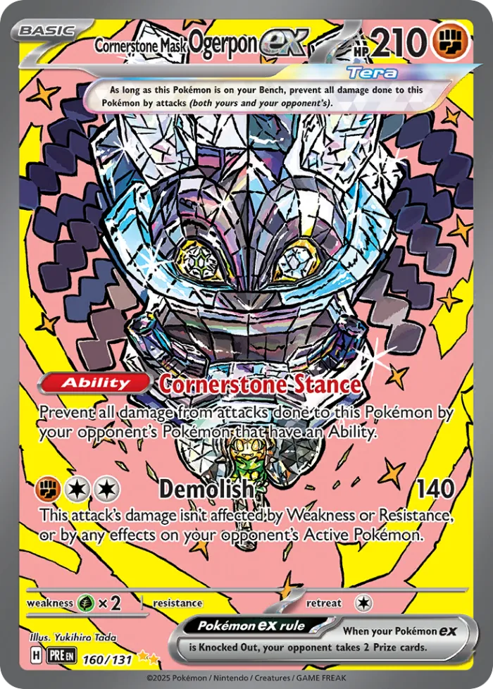 Cornerstone Mask Ogerpon ex #160 Prismatic Evolutions Pokemon card