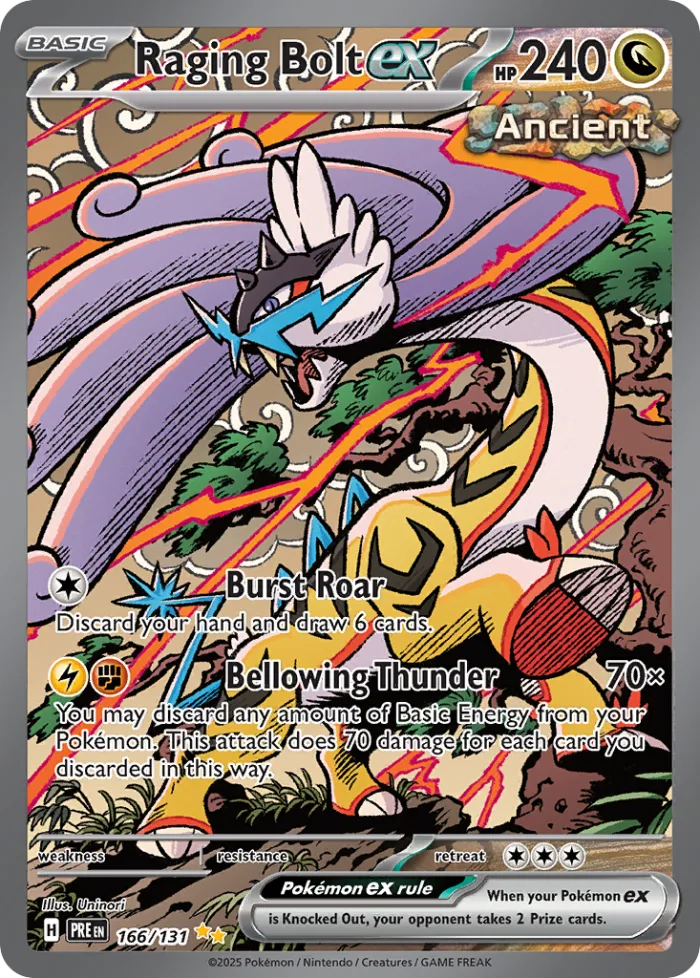 Raging Bolt ex #166 Prismatic Evolutions Pokemon card