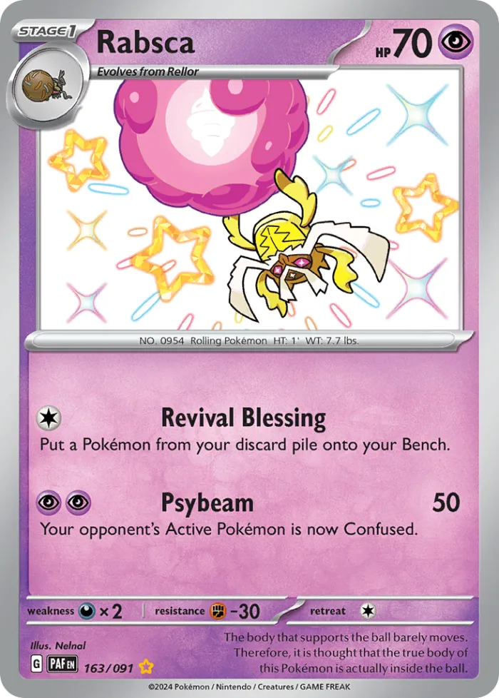 Rabsca #163 Paldean Fates Pokemon card