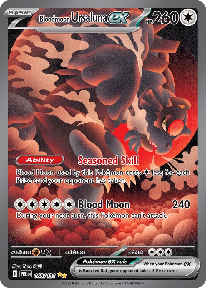 Bloodmoon Ursaluna ex #168 Prismatic Evolutions Pokemon card