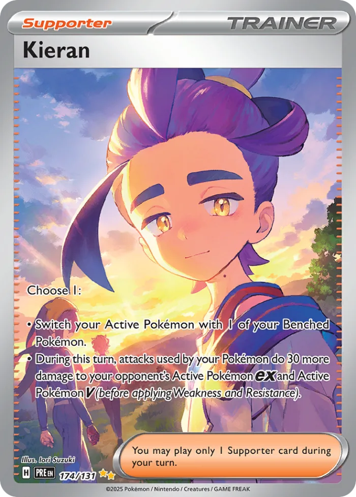Kieran #174 Prismatic Evolutions Pokemon card