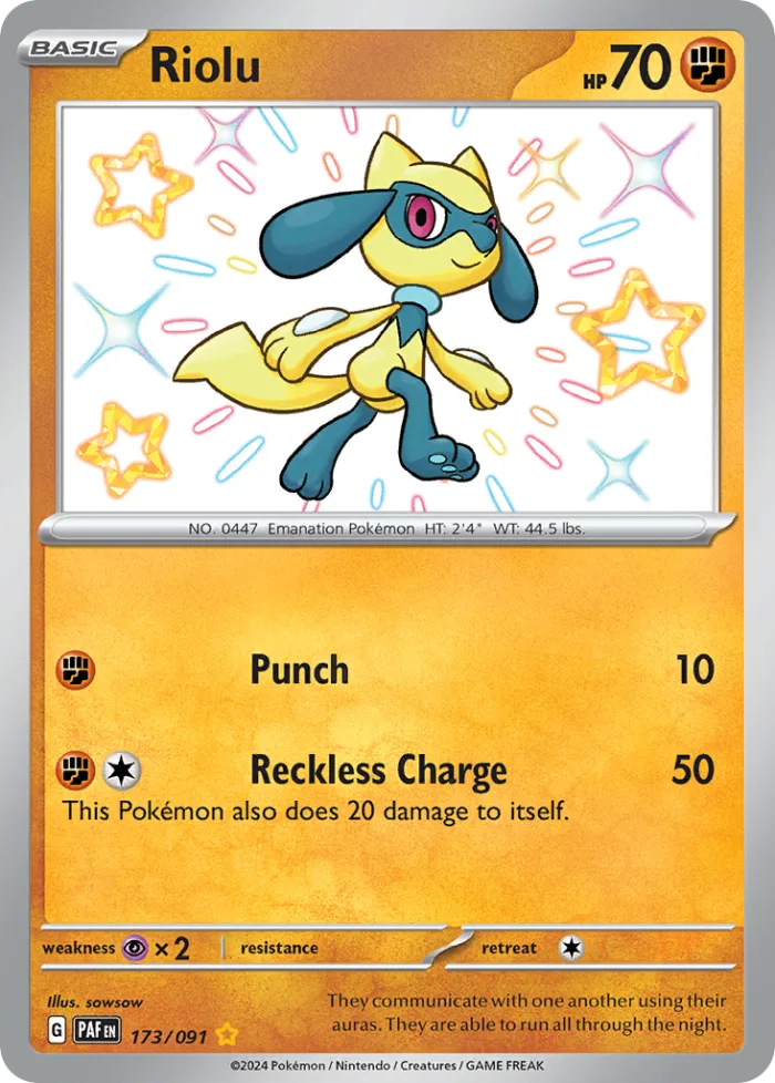 Riolu #173 Paldean Fates Pokemon card