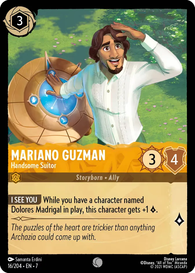 Mariano Guzman #16 Archazia's Island Disney Lorcana card