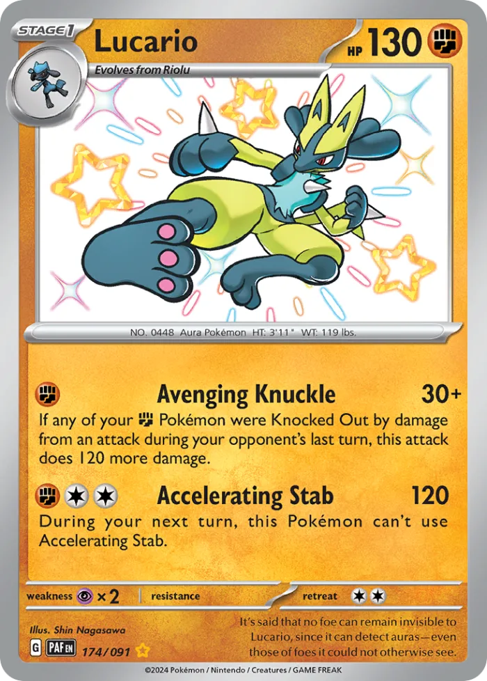 Lucario #174 Paldean Fates Pokemon card