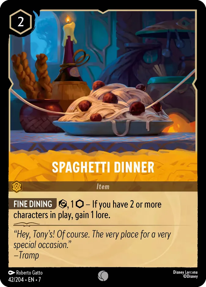 Spaghetti Dinner #42 Archazia's Island Disney Lorcana card