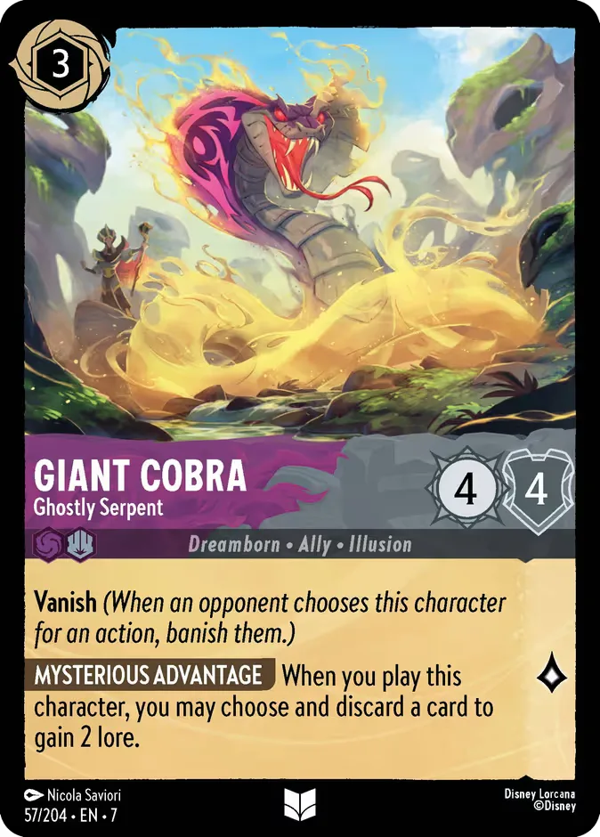 Giant Cobra #57 Archazia's Island Disney Lorcana card