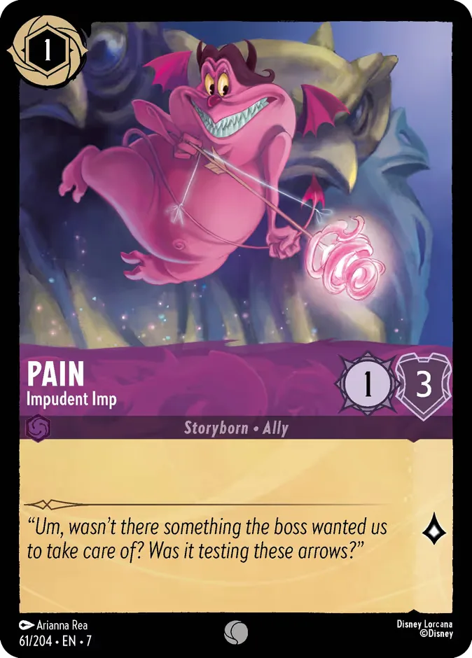 Pain #61 Archazia's Island Disney Lorcana card