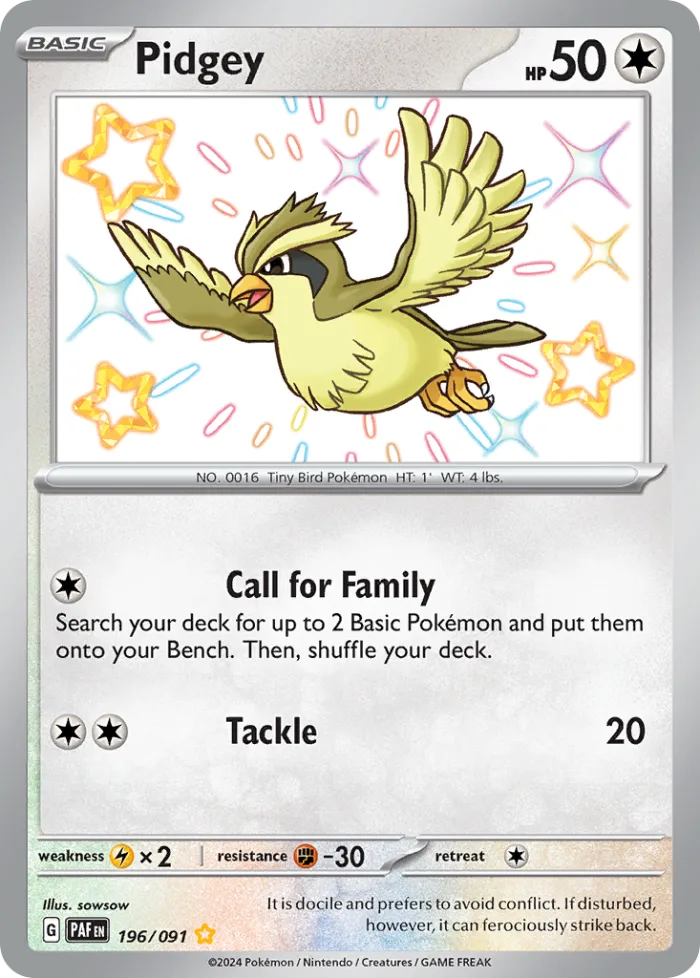 Pidgey #196 Paldean Fates Pokemon card