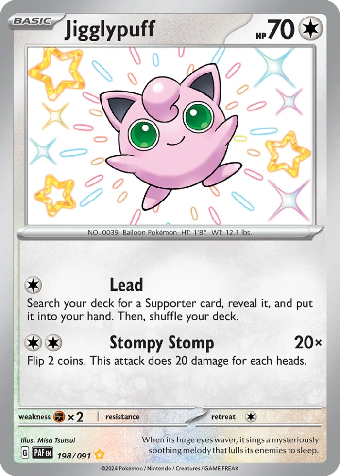 Jigglypuff #198 Paldean Fates Pokemon card