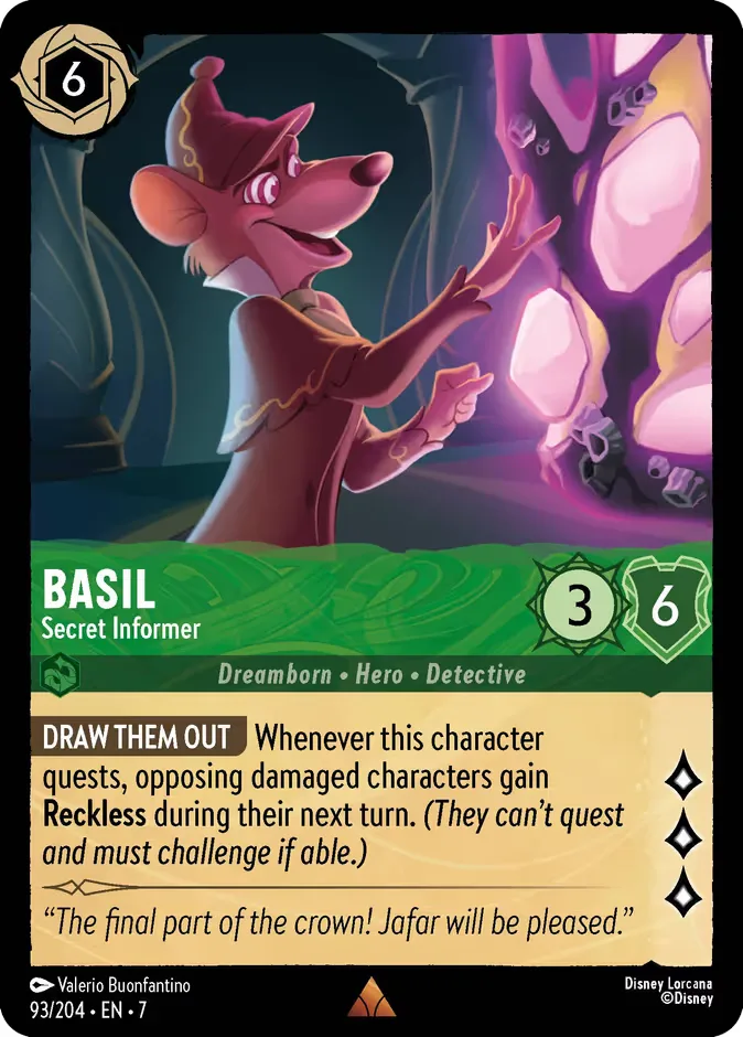Basil #93 Archazia's Island Disney Lorcana card