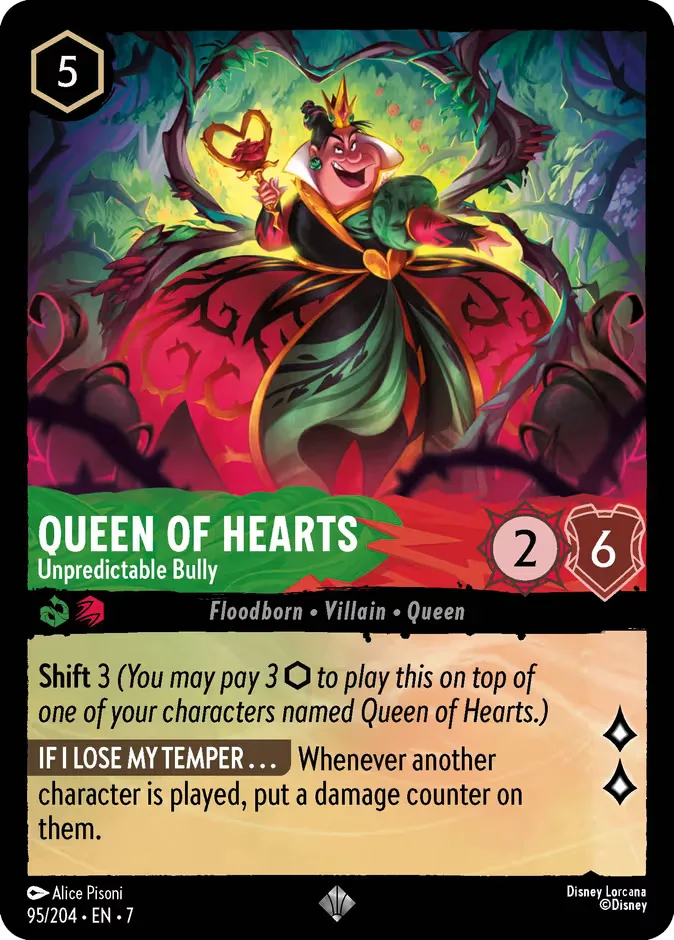 Queen of Hearts #95 Archazia's Island Disney Lorcana card