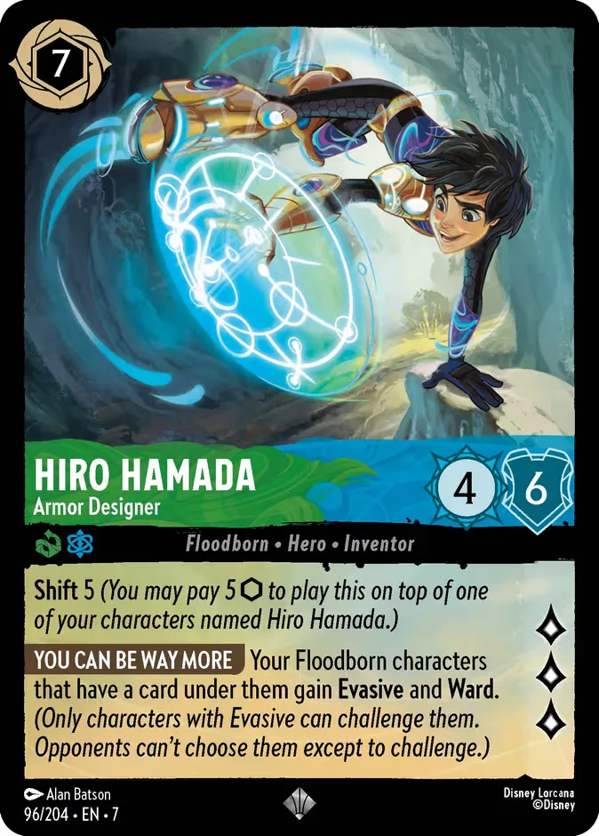 Hiro Hamada #96 Archazia's Island Disney Lorcana card