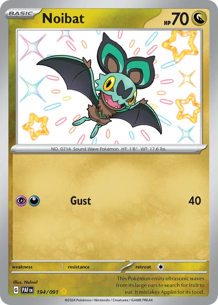 Noibat #194 Paldean Fates Pokemon card
