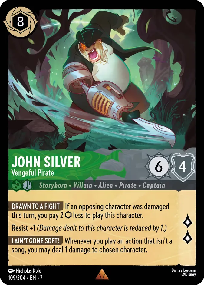 John Silver #109 Archazia's Island Disney Lorcana card