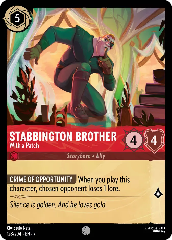 Stabbington Brother #128 Archazia's Island Disney Lorcana card