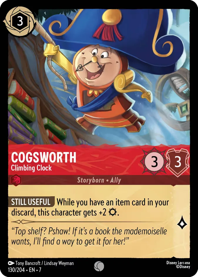 Cogsworth #130 Archazia's Island Disney Lorcana card