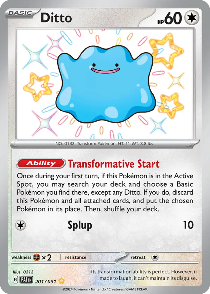 Ditto #201 Paldean Fates Pokemon card