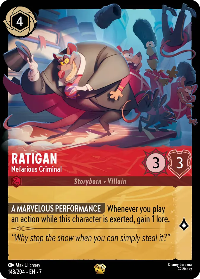 Ratigan #143 Archazia's Island Disney Lorcana card