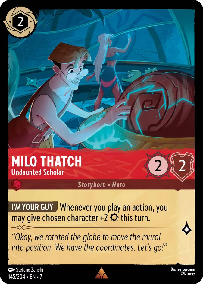 Milo Thatch #145 Archazia's Island Disney Lorcana card