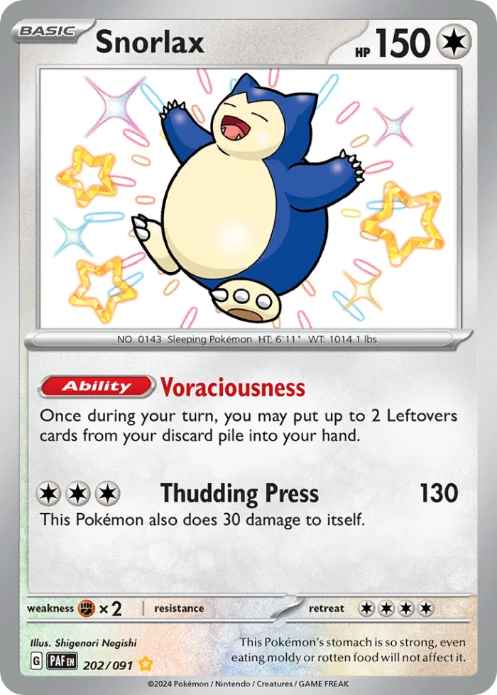 Snorlax #202 Paldean Fates Pokemon card