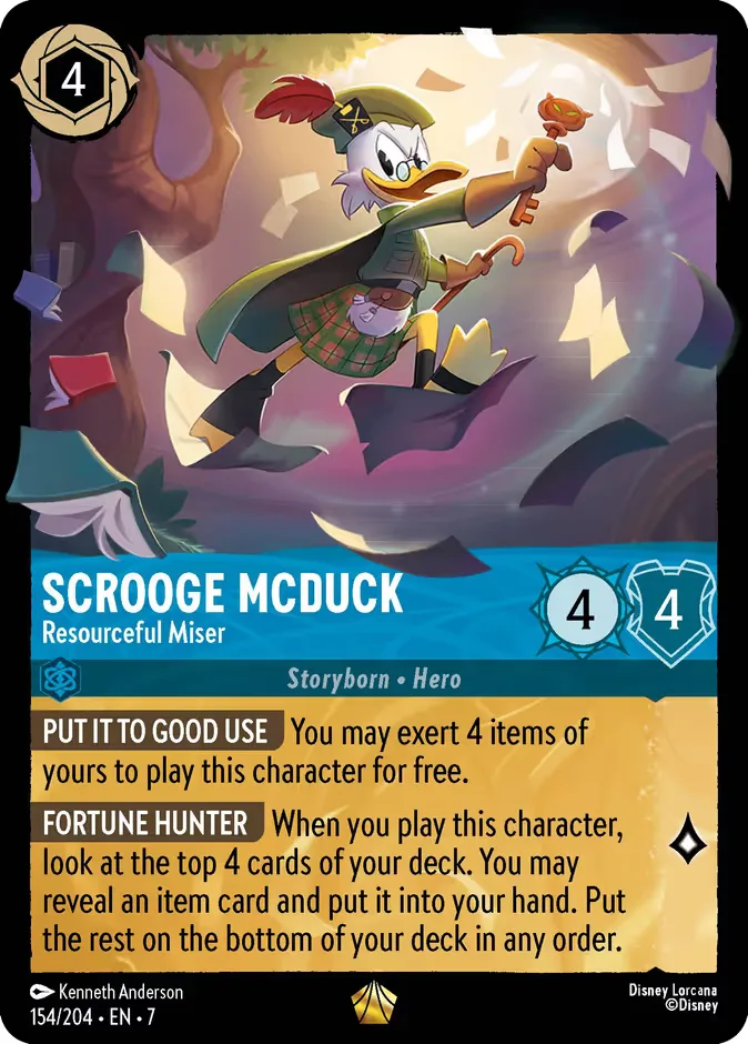 Scrooge Mcduck #154 Archazia's Island Disney Lorcana card