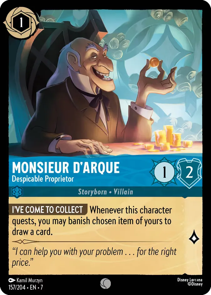 Monsieur D'Arque #157 Archazia's Island Disney Lorcana card