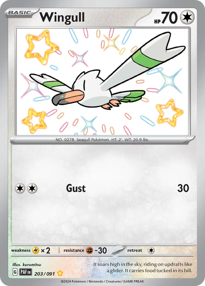 Wingull #203 Paldean Fates Pokemon card