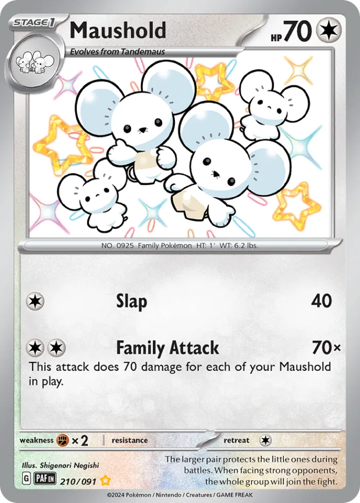 Maushold #210 Paldean Fates Pokemon card